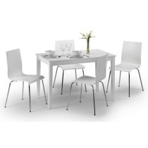 Tabea Wooden Dining Table In White Lacquer