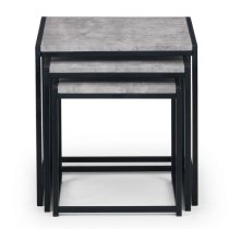 Staten Metal Set Of 3 Nesting Tables In Concrete Effect