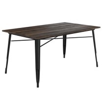 Findlay Wooden Dining Table With Black Legs In Brown