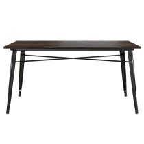 Findlay Wooden Dining Table With Black Legs In Brown