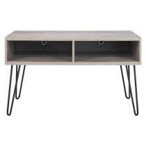 Ojai Wooden TV Stand With Black Legs In Grey Oak