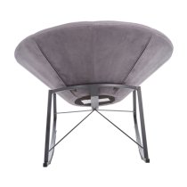 Artos Velvet Rocking Chair With Black Metal Legs In Grey