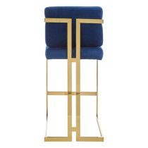 Azaltro Blue Velvet Bar Chair With Gold Steel Frame