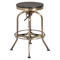 Dschubba Brass Steel Bar Stool With Ash Wooden Seat