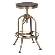 Dschubba Brass Steel Bar Stool With Ash Wooden Seat