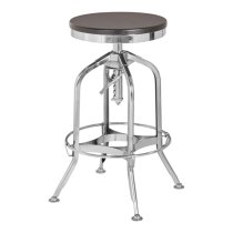 Dschubba Chrome Steel Bar Stool With Ash Wooden Seat