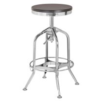 Dschubba Chrome Steel Bar Stool With Ash Wooden Seat