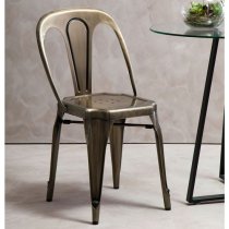 Dschubba Metal Dining Chair In Brass