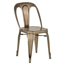 Dschubba Metal Dining Chair In Brass