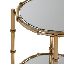 Kensick Round Mirrored Glass Side Table With Gold Frame