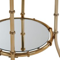 Kensick Round Mirrored Glass Side Table With Gold Frame