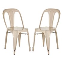 Dschubba Champagne Metal Dining Chairs In A Pair