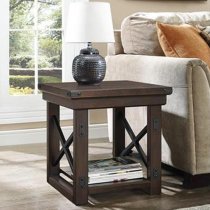 Welwyn Wooden Veneer End Table In Espresso