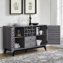 Vega Wooden Drinks Serving Trolley With 2 Doors In Grey Oak