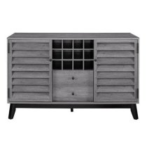 Vega Wooden Drinks Serving Trolley With 2 Doors In Grey Oak