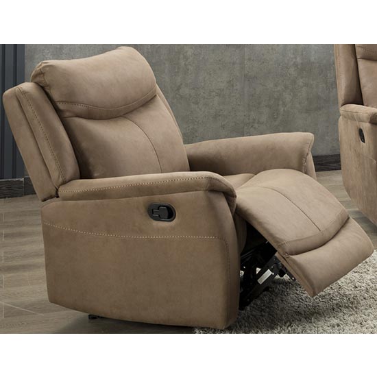 Arizones Fabric Electric Recliner Armchair In Caramel