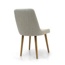 Chioa Natural Fabric Dining Chairs With Oak Legs In Pair