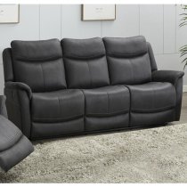 Arizones Fabric 3 Seater Electric Recliner Sofa In Slate