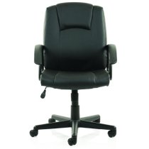 Bella Leather Executive Office Chair In Black With Arms