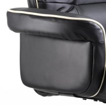 Chelsea Leather Executive Office Chair In Black With Arms