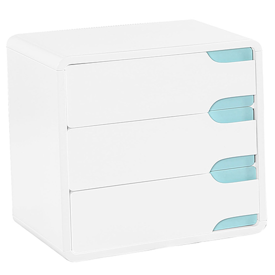 Becka Wooden Chest Of 3 Drawers In White Matt Gloss