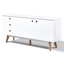 Benecia Wooden Sideboard With 2 Doors And 3 Drawers In White