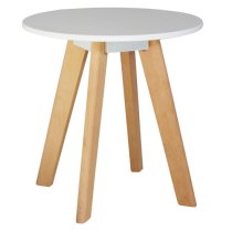 Benecia Wooden Lamp Table Round In White