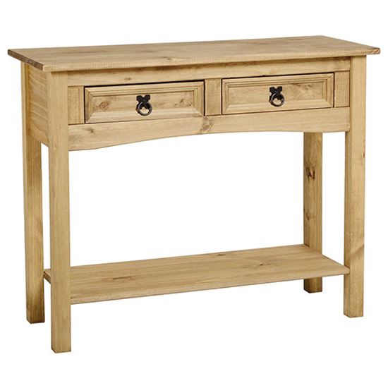 Carlen Wooden Console Table With 2 Drawers In Light Pine