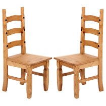 Carlen Light Pine Wooden Dining Chairs In Pair