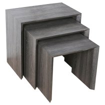 Felicja Wooden Nest Of 3 Tables In Black Walnut