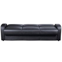 Kailey PU Leather Sofa Bed In Black