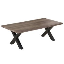 Maike Wooden Coffee Table With Black Metal Legs In Natural