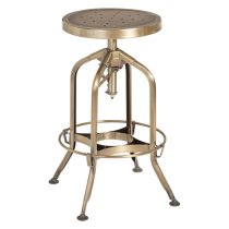 Dschubba Steel Industrial Style Adjustable Stool In Brass