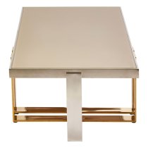 Cervantes Frosted Glass Top Coffee Table With Gold Metal Base