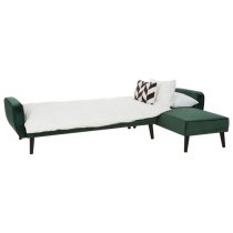 Porrima Upholstered Velvet 3 Seater Sofa Bed In Dark Green