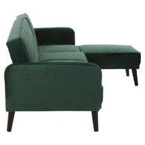 Porrima Upholstered Velvet 3 Seater Sofa Bed In Dark Green