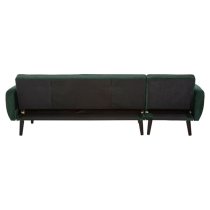 Porrima Upholstered Velvet 3 Seater Sofa Bed In Dark Green