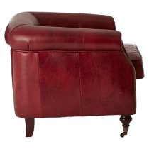 Sadalmelik Upholstered Leather Armchair In Red