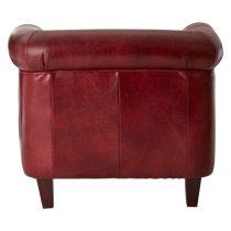 Sadalmelik Upholstered Leather Armchair In Red