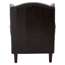 Sadalmelik Upholstered Leather Scroll Armchair In Black