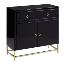 Kensick Wooden Sideboard With 2 Doors And 1 Drawer In Black