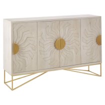 Nekkar Wooden Sideboard In Whitewash And Antique Brass