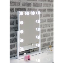 Hollywood Swivel Dressing Mirror With White High Gloss Frame