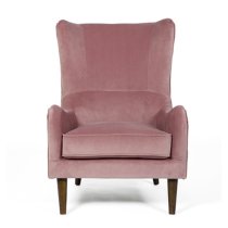 Freyton Velvet Upholstered Lounge Chair In Pink