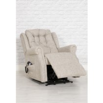 Melsa Fabric Upholstered Twin Motor Lift Recliner Chair In Sand