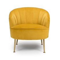 Stelloma Velvet Upholstered Tub Chair In Apricot