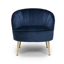 Stelloma Velvet Upholstered Tub Chair In Navy