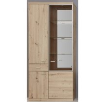 Echo Large LED Display Cabinet In Artisan Oak With 4 Doors