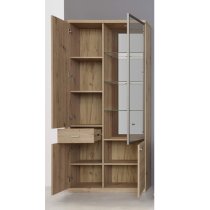 Echo Large LED Display Cabinet In Artisan Oak With 4 Doors