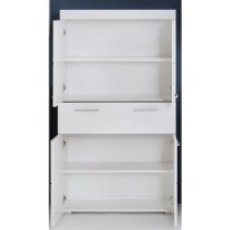 Amanda Floor Storage Cabinet In White Gloss With 4 Doors